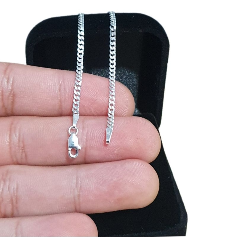 Pulseira Masculina modelo Grumet groumet 18cm escama de peixe 2.2mm na prata 925 legítima — imagem 2 de 2