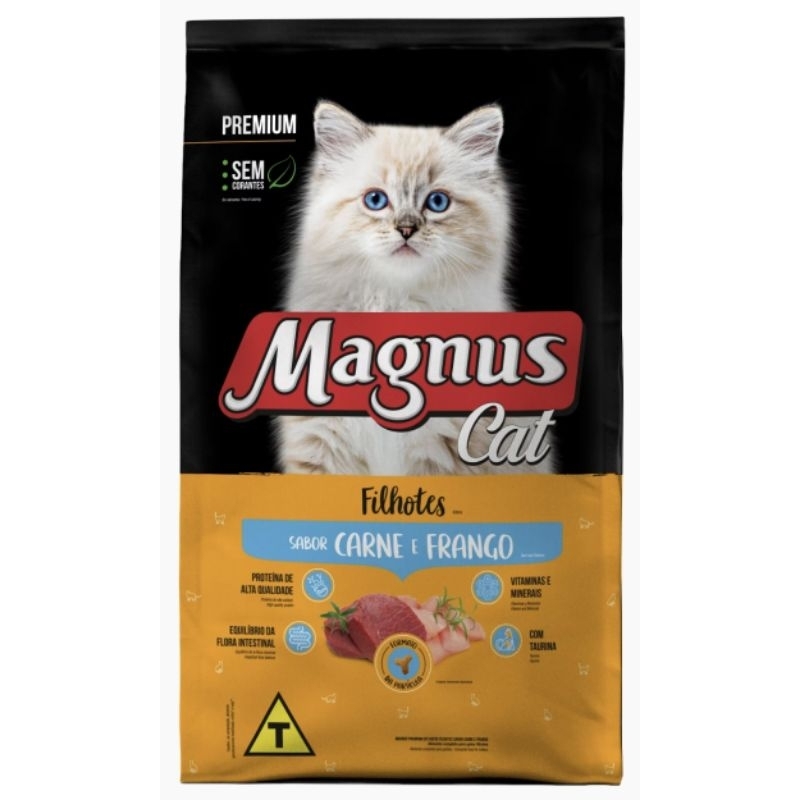 Ração Magnus Cat Premium Gatos Filhotes Carne E Frango 10kg