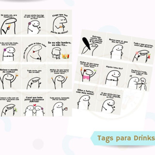 Tags para Drinks flork para copos 100 unidades