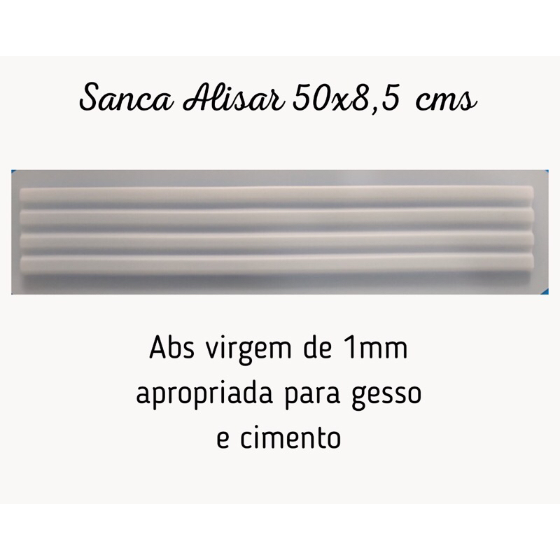 1 Forma/Molde em Abs Sanca 3D Gesso e Cimentício - Alisar 50x8,5cm
