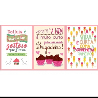 Plaquinha Quadro Decorativo A Vida É Muito Curta Para Não Comer Um Brigadeiro Doce Sobremesa Para Loja 20x30