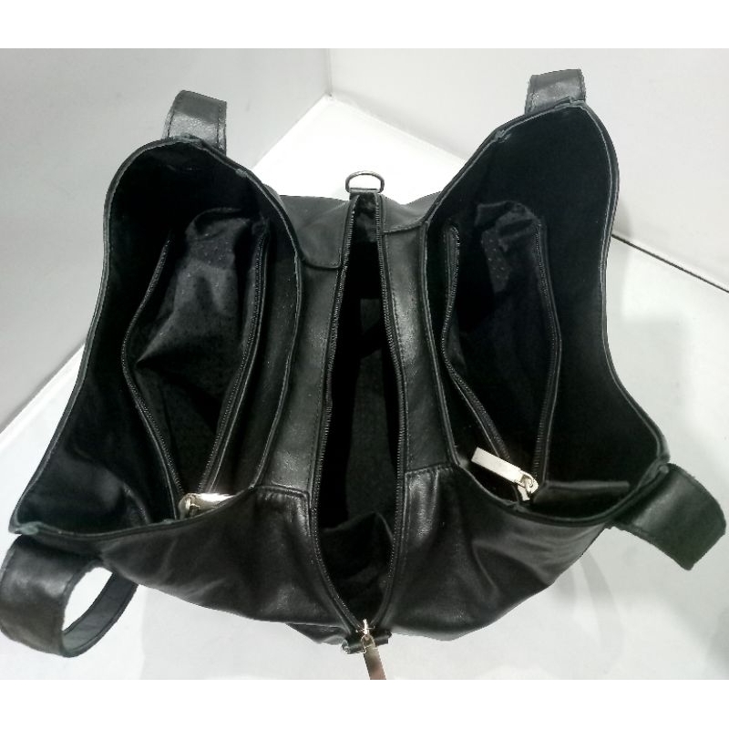 Bolsa Couro Legítimo Com 3 Repartições Design Elegante — imagem 2 de 2