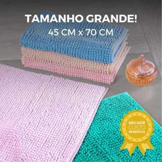 Tapete Banheiro GRANDE 45x70 Antiderrapante Bolinha Macarrão Microfibra Promoção