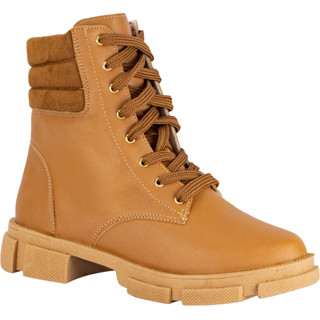 Bota Coturno Feminina Adventure Cano Curto Salto Baixo Tratorada Trend Fashion Macia Blogueira Plataforma Confortável