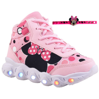 Tênis Feminino Botinha Minnie Com Led Pisou Piscou + Pulseira. Lançamento. Ótimo Preço e Qualidade. em Oferta na Shopee
