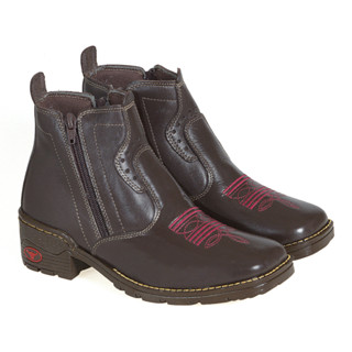 Botas Femininas Botinas 100% Couro Lançamento Conforto Total Sola Costurada
