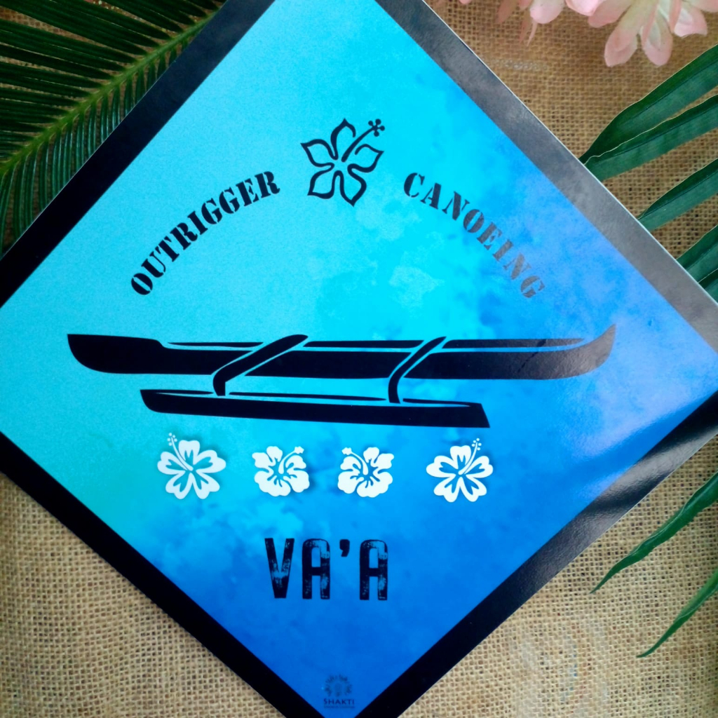 VAA canoa havaiana / polinesia OC azul - placa decorativa