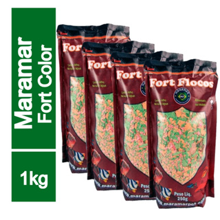 Ração Para Peixe Maramar Fort Flocos 1kg Maramar alimento completo 4 x 250gr em Oferta na Shopee