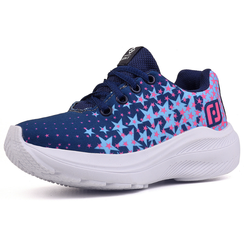 Tenis Infantil Meninas Casual Marinho e Pink Feminino Linkito