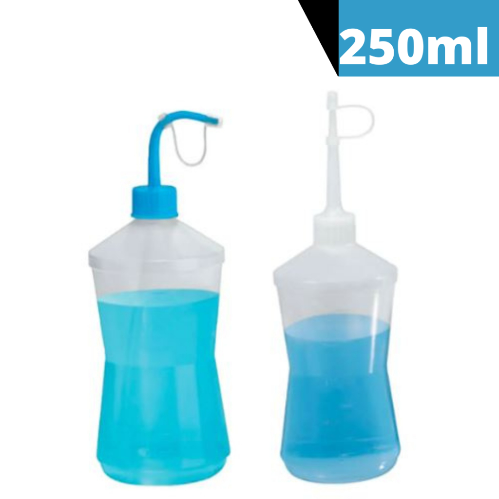 Bisnaga Frasco Almotolia Para Líquidos e Fluidos 250ml C/ Bico Reto ou Curvo Aplicador e Tampa