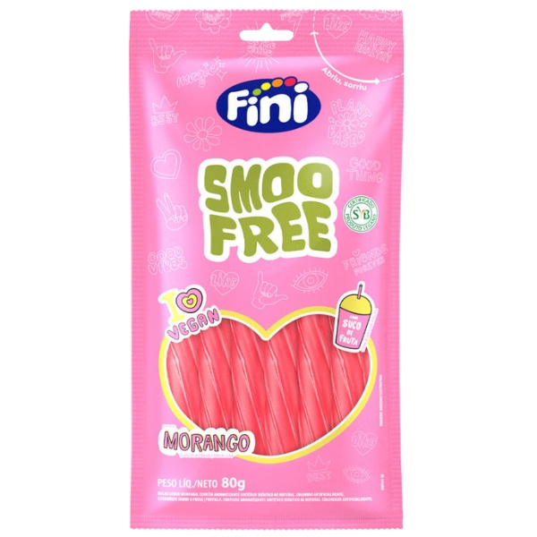 Bala FINI Smoofree Tubes Morango | Fini | 80g