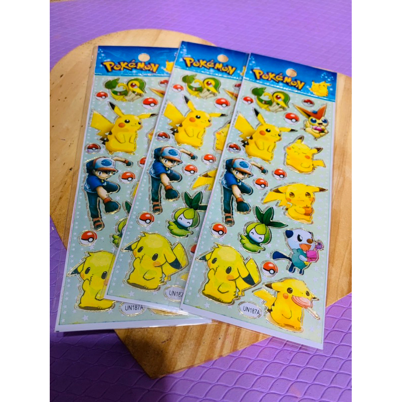 Kit com 10/15 cartelas de adesivos Pokemon - sticker - adesivos - figurinha em Oferta na Shopee