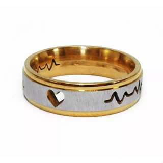 Aliança namoro casamento aço inox escovado folheado ouro 18k 1 unidade