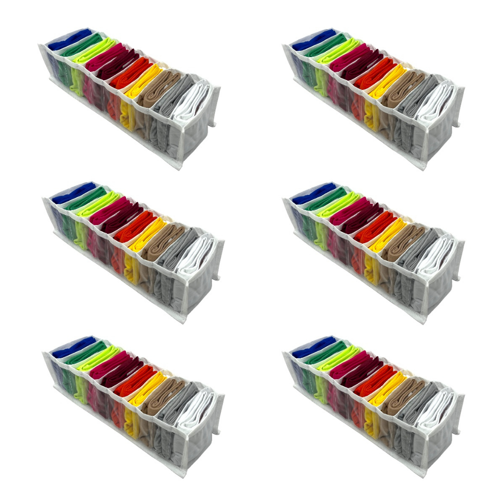 Kit 6 Organizadores Colmeia Transparentes Para Gavetas Com 10 Divisórias