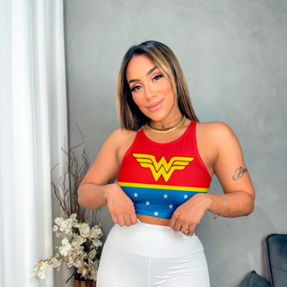 TOP CROPPED FEMININO MULHER MARAVILHA SUBLIMAÇÃO