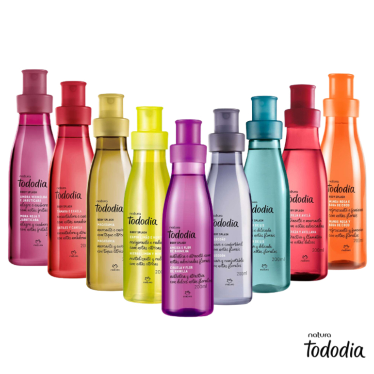 Tododia Body Splash Colônia Feminina Natura 200ml: Macadâmia, Algodão, Cereja & Avelã, Ame...