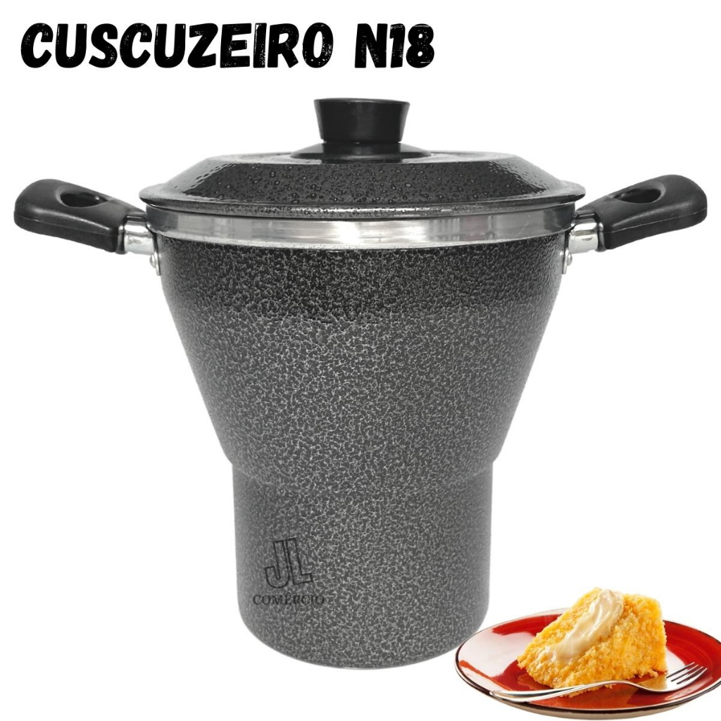 Cuscuzeira Craqueada Panela Caçarola Para Cuscuz Alimentos A Vapor N18 Em Alumínio