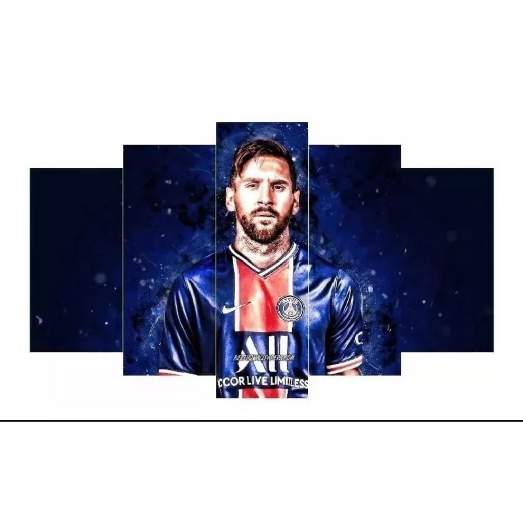 quadro decorativo messi psg mosaico