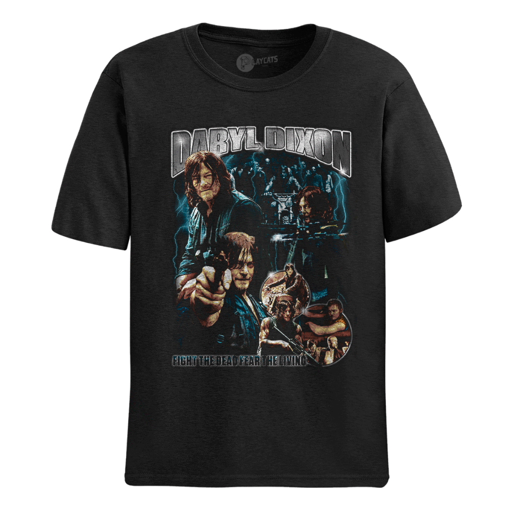 Camiseta Algodão Unissex - Graphic Tee Daryl Dixon The Walking Dead - Graphic Tee Tshirt Casual Versátil Alta Qualidade