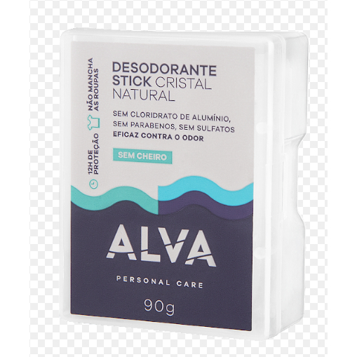 Desodorante Alva Stone Stick Kristall Sensitive - 90g - Cristal Sem Alumínio Sem perfume 100% Natural
