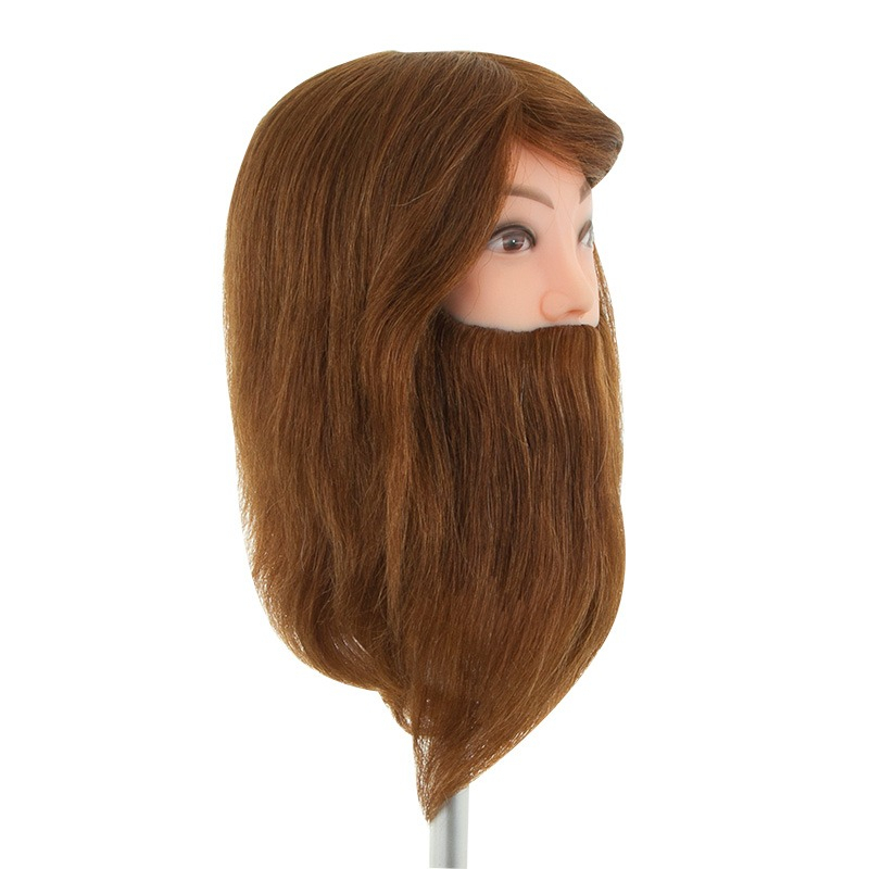 Cabeça de Treino Manequim Masculino 100% Natural c/ Barba + Suporte de Mesa em Oferta na Shopee