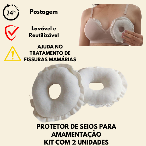 KIT COM 02 PROTETORES DE SEIOS PARA FISSURAS MAMÁRIAS DURANTE A  AMAMENTAÇÃO