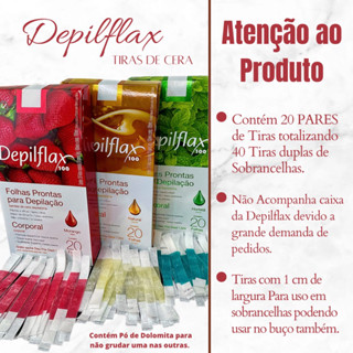 40 Tiras de Cera Depilflax Para Sobrancelhas
