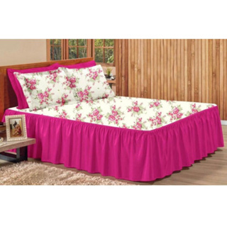 Colcha Casal Queen Oxford 3Peças Com Babado Floral Várias Estampas - Promoção Limitada em Oferta na Shopee