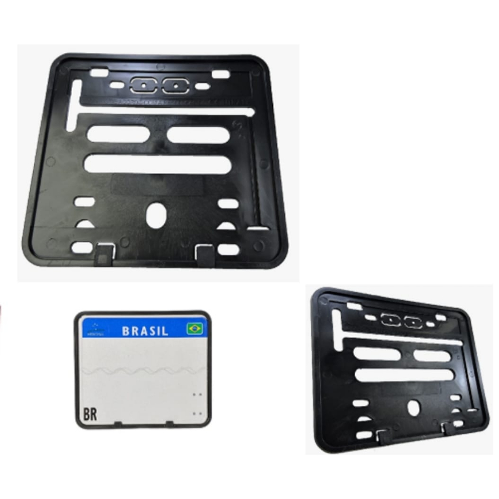 Suporte Moldura Placa Moto Padrão Mercosul Contran Cg Titan Fan 125 150 160 Start Fazer Lander Pcx Nmax Cb Xre Xj6