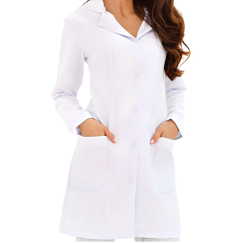 Jaleco Feminino Acinturado Manga Longa - Farmácia, Medicina, Enfermagem, Estágio