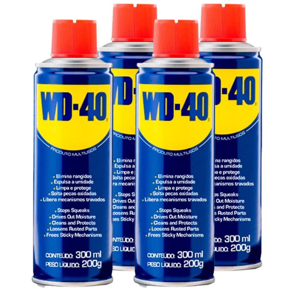 Kit 4 Desengripantes WD40 Spray Multiuso - Desengripa e Lubrifica 300ml