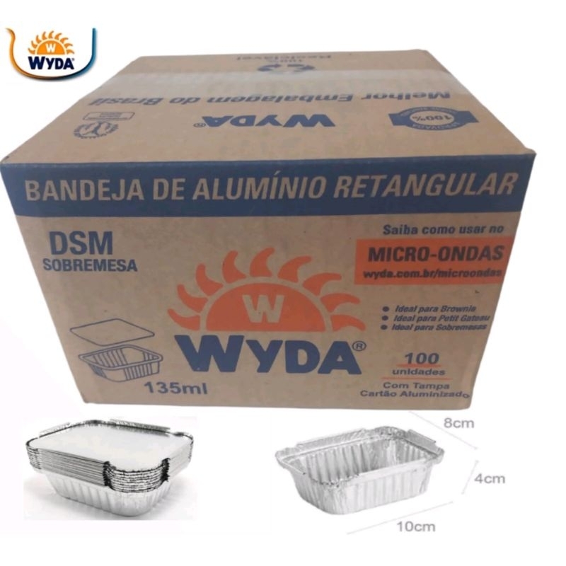 Kit 50 ou 100 Mini Marmitinhas de Alumínio 135ml Com Tampa Papel Wyda Bolos Doces, Sobremesas festas em Oferta na Shopee