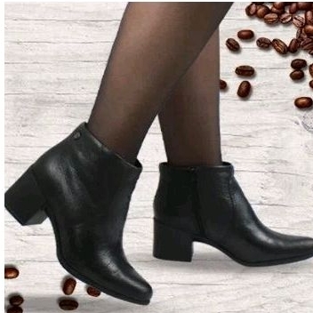 Bottero Bota Cano Curto em Couro Salto 6 cm Ref. 314721