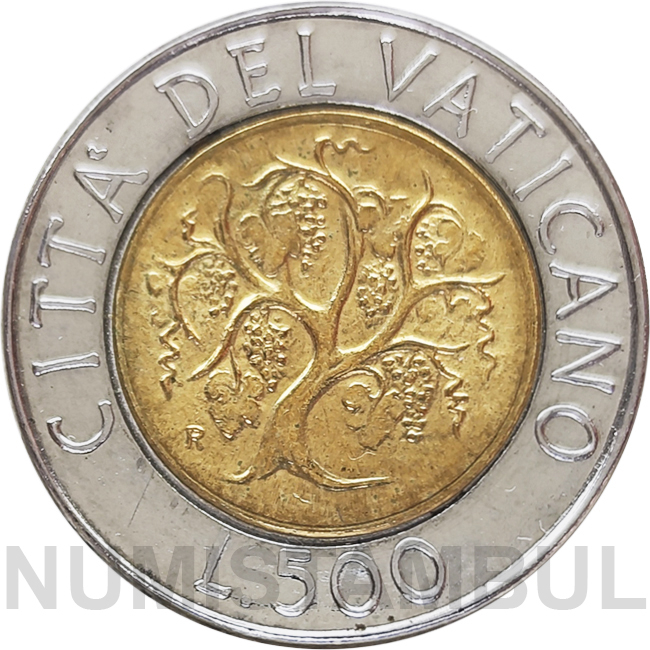 Vaticano - 500 liras 1989 (trabalho na terra)