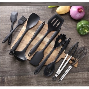 Jogo Kit Conjunto C/ 10 Peças Utensílios De Cozinha Silicone em Oferta na Shopee