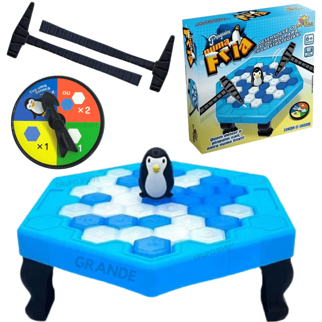 Jogo Pinguim Quebra Gelo Numa Fria Tamanho Grande Jogos De Mesa Brinquedo Infantil Criança