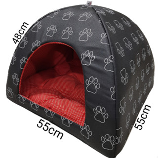 Cama tenda toca iglu cachorros e gatos 55x55x48 - com almofada removível