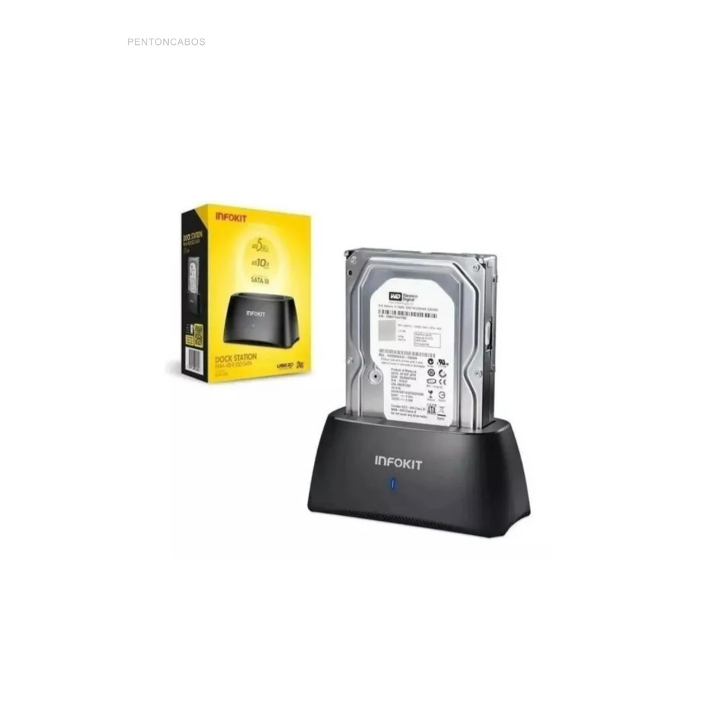 Dock Station Hd E Ssd 2.5 E 3.5 Sata Usb 3.0 Até 10tb 5 Gbps