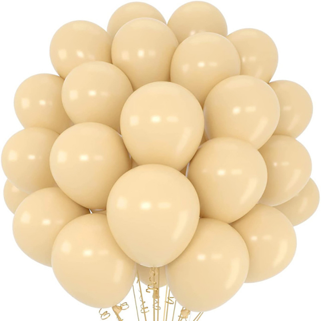 50 Unidades Balão Bexiga Bege Liso Número 7 Polegadas  Para Festas