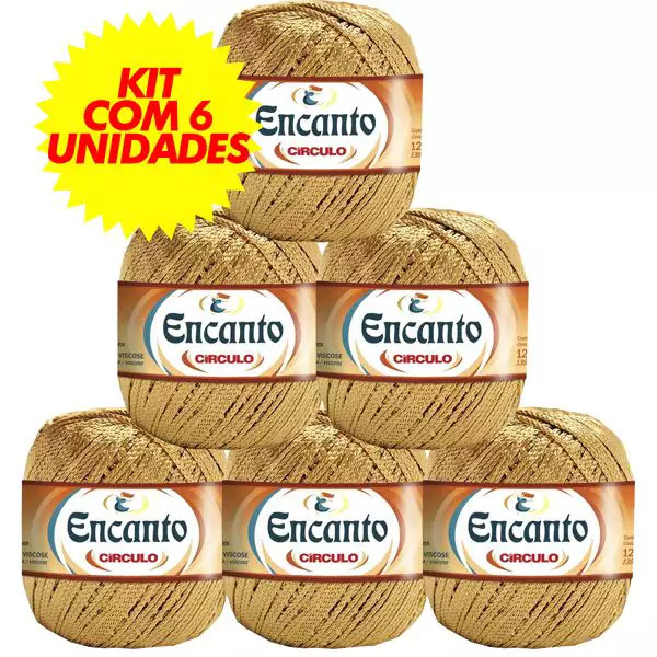 Fio Linha Encanto Kit 6 Unidades Círculo 128 Metros Dourado em Oferta na Shopee