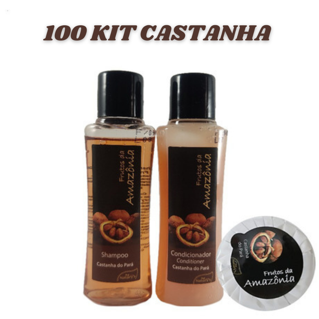 Kit 100 Shampoo, Condicionador 35 Ml e Sabonete 20g Hotel Motel