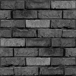Papel de Parede Tijolinho Mineiro Preto Efeito 3D Envelhecido Lavável Quarto Sala