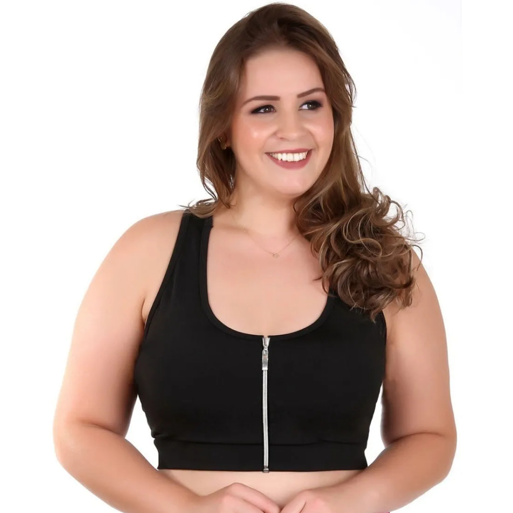Tops Plus Size Com Ziper E Bojo Removivel G1, G2, G3 ,G4