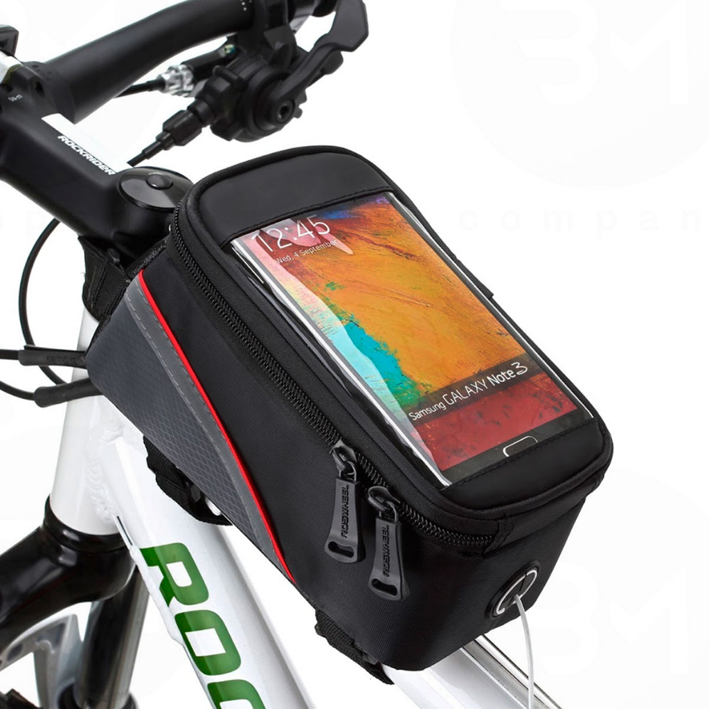 Bolsa Bag Case de quadro Bike Bicicleta Porta Celular e Acessórios Bolsinha Touch Smartphone Com Saída Para Fone de Ouvido