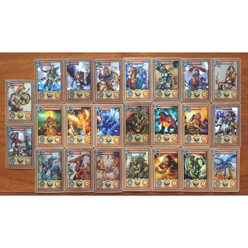 Coleção Cards Mythomania da Elma Chips Lote 1 Tazos Raros para colecionadores Deuses e Criaturas da Mitologia Grega e Mitologia Egípcia