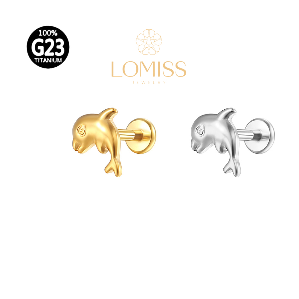 Piercing Labret Helix Tragus Conch Boca-Medusa Titânio G23 Pvd Golfinho Lomiss piercing em Oferta na Shopee