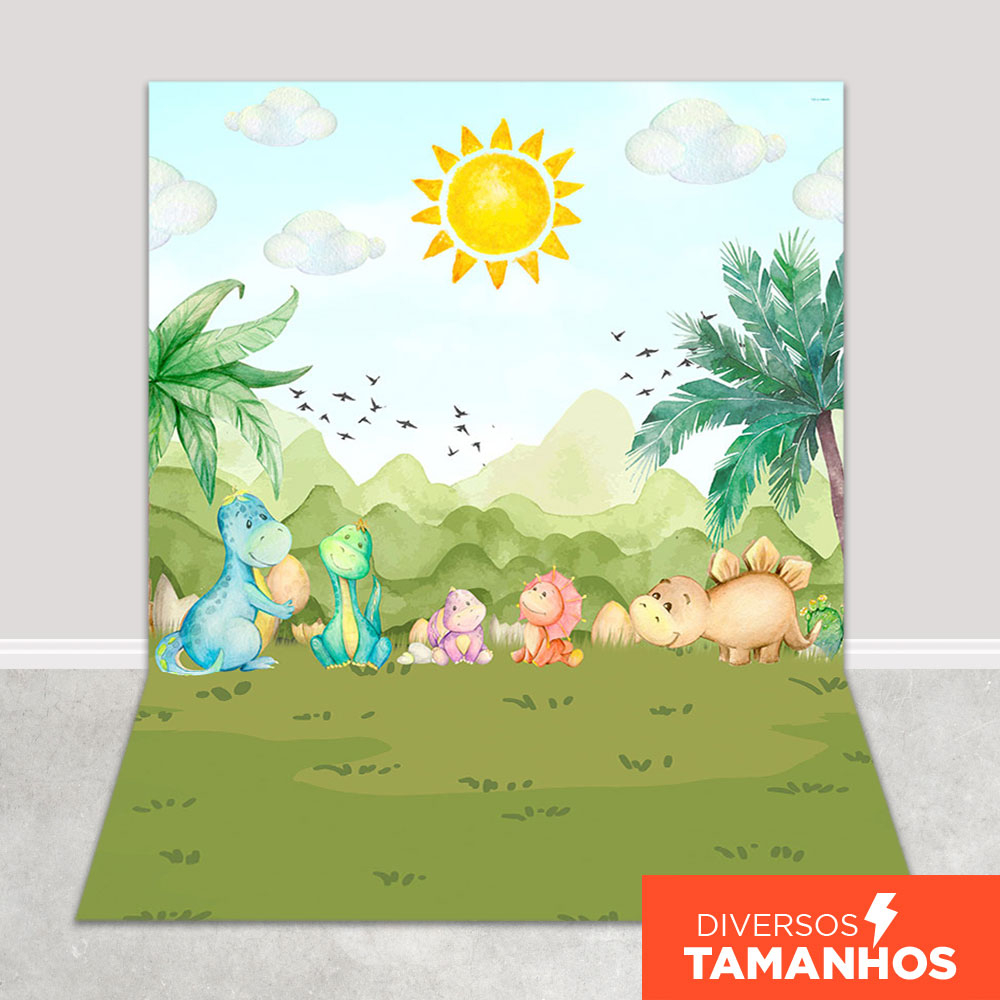 Fundo Fotográfico Dinossauro Baby Cenário Painel Em Tecido Sublimado - FJU-12 em Oferta na Shopee