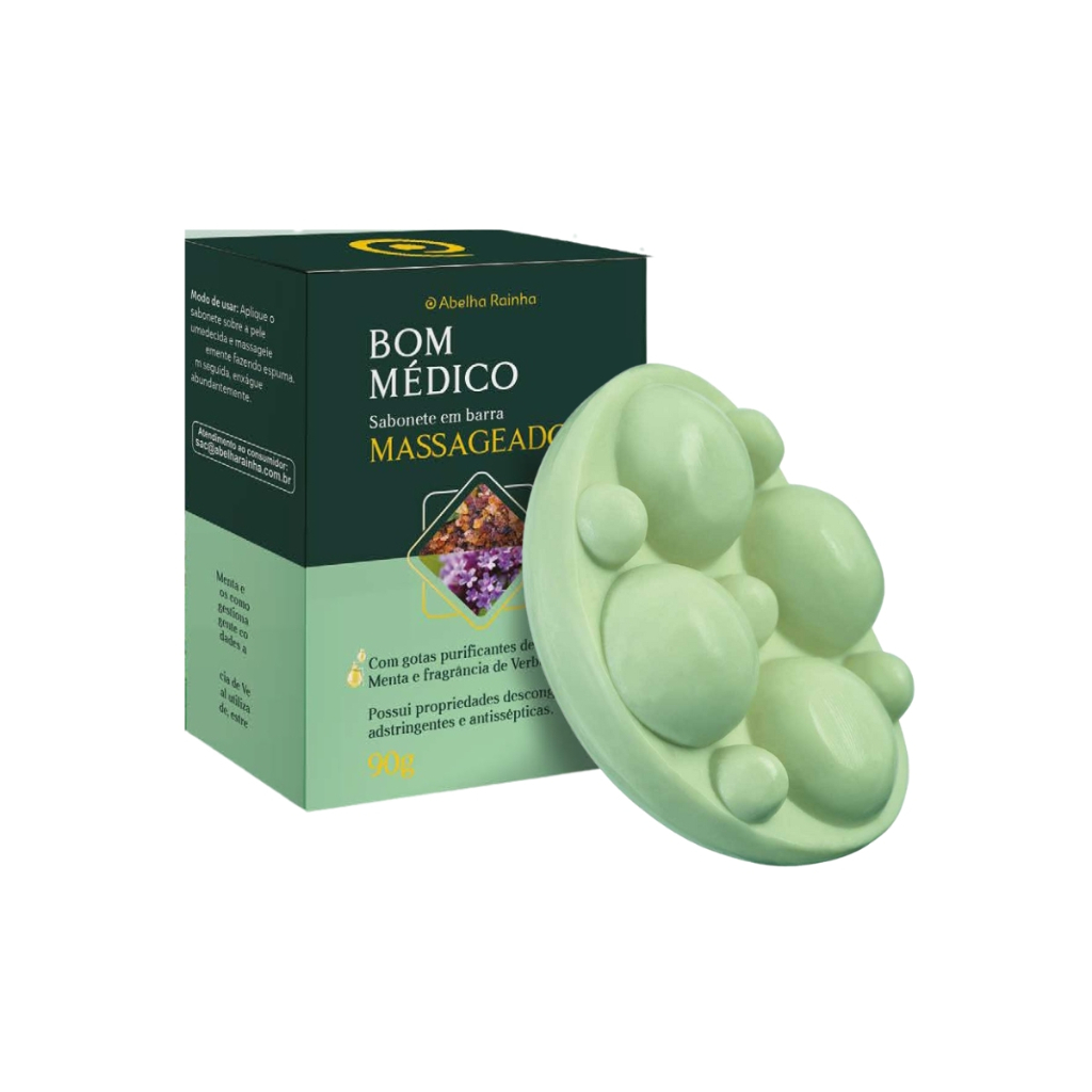 Sabonete em Barra Massageador Bom Médico Abelha Rainha 90g