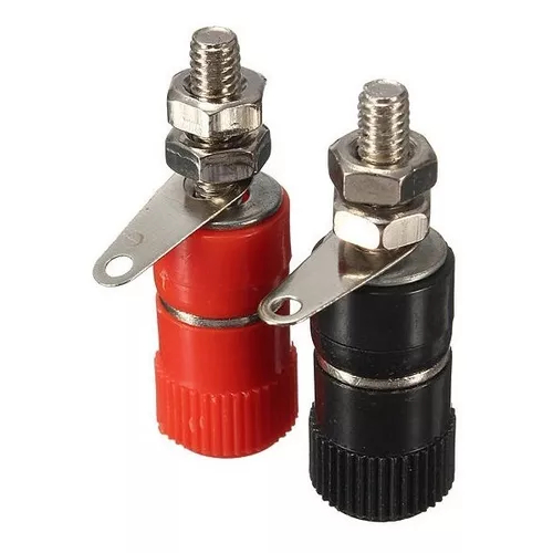 Kit Par de Borne Banana Preto E Vermelho Femea Plug Conector Pino de Qualidade em Oferta na Shopee