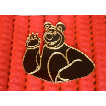 Aplique Masha e o Urso 4cm Acrílico Espelhado Dourado - Kit com 10 unidades